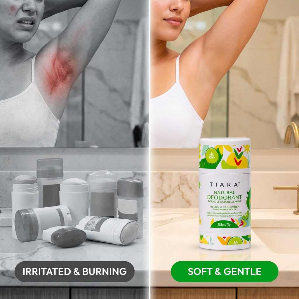 TIARA Whole Body All Natural Deodorant for Women, Aluminum Free Deodorant for Men, Safe for Kids Use All Over Body, Paraben Free, No Chemicals Vegan & Non Toxic, Travel Size Melon & Cucumber